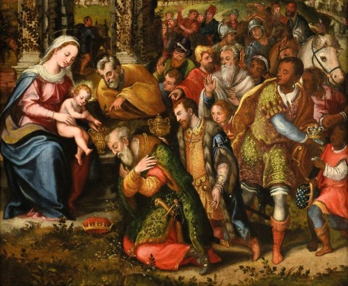 Tableaux et dessins Tableaux XVIIe siècle - L' Adoration des Mages - Atelier de Frans Francken II (1581-1642)